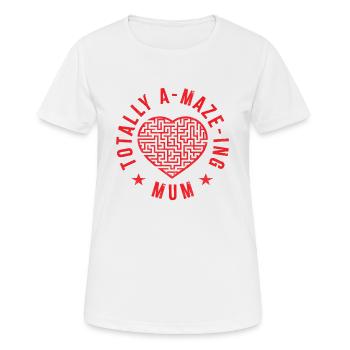Völlig A-Labyrinth Mama - Frauen T-Shirt atmungsaktiv - Weiß - Vorne - AI Model Female 172 dark (172cm)
