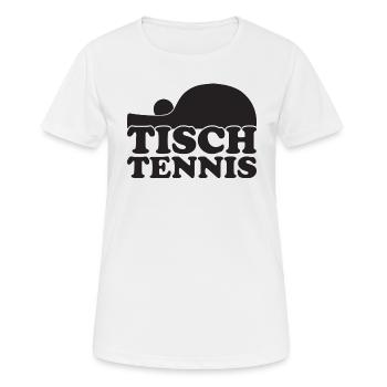 Aufschlag Tischtennisball Tischtennisspieler - Frauen T-Shirt atmungsaktiv - Weiß - Vorne - AI Model Female 172 dark (172cm)
