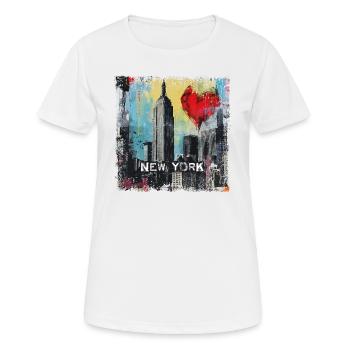 New York, retro, vintage - Valentinstag - Frauen T-Shirt atmungsaktiv - Weiß - Vorne - AI Model Female 172 dark (172cm)