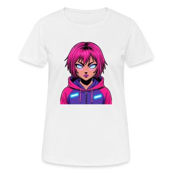 Anime Woman - Women's Breathable T-Shirt - white - Front - AI Model Female 172 dark (172cm)