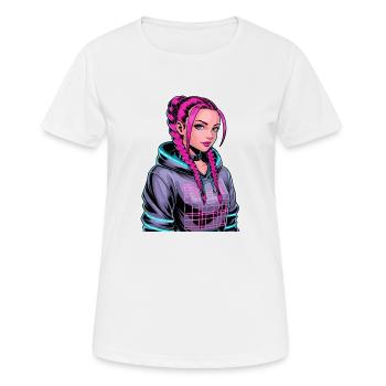Anime Woman - Women's Breathable T-Shirt - white - Front - AI Model Female 172 dark (172cm)