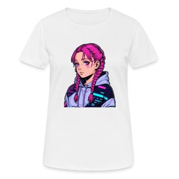 Anime Woman - Women's Breathable T-Shirt - white - Front - AI Model Female 172 dark (172cm)