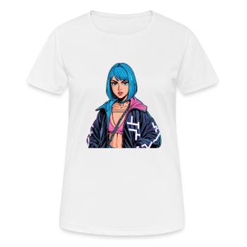 Anime Woman - Women's Breathable T-Shirt - white - Front - AI Model Female 172 dark (172cm)
