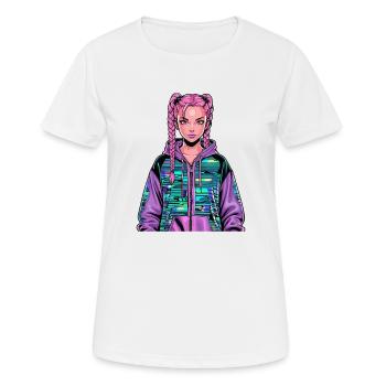 Anime Woman - Women's Breathable T-Shirt - white - Front - AI Model Female 172 dark (172cm)