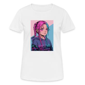 Anime Woman - Women's Breathable T-Shirt - white - Front - AI Model Female 172 dark (172cm)