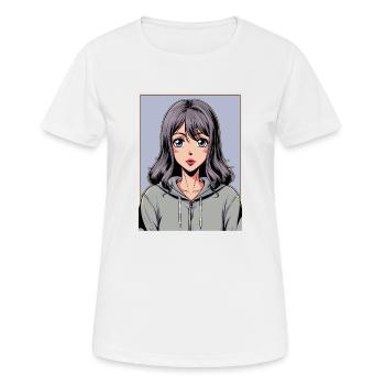 Anime Woman - Women's Breathable T-Shirt - white - Front - AI Model Female 172 dark (172cm)