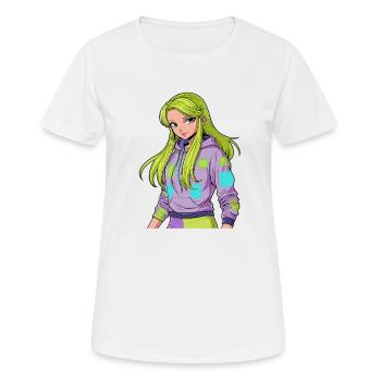 Anime Woman - Women's Breathable T-Shirt - white - Front - AI Model Female 172 dark (172cm)