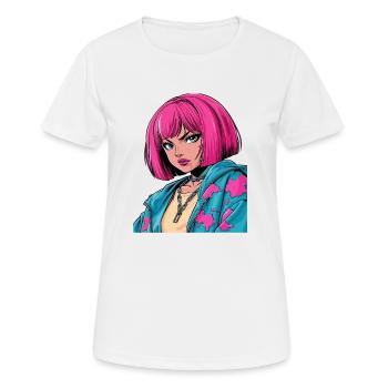 Anime Woman - Women's Breathable T-Shirt - white - Front - AI Model Female 172 dark (172cm)