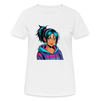 Anime Woman - Women's Breathable T-Shirt - white - Front - AI Model Female 172 dark (172cm)