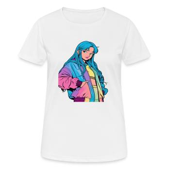 Anime Woman - Women's Breathable T-Shirt - white - Front - AI Model Female 172 dark (172cm)