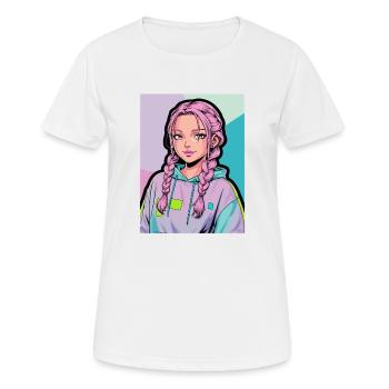 Anime Woman - Women's Breathable T-Shirt - white - Front - AI Model Female 172 dark (172cm)