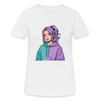 Anime Woman - Women's Breathable T-Shirt - white - Front - AI Model Female 172 dark (172cm)