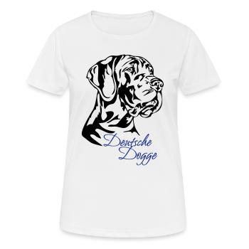 DEUTSCH DOGGE Hundeportrait Wilsigns Hund dogs - Women's Breathable T-Shirt - white - Front - AI Model Female 172 dark (172cm)