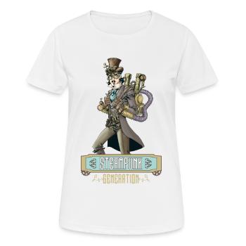 Génération Steampunk - T-shirt respirant Femme - blanc - Devant - AI Model Female 172 dark (172cm)