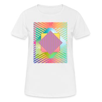 Moderne Kunst Grafik-Design 1 formen Linien Farben - Frauen T-Shirt atmungsaktiv - Weiß - Vorne - AI Model Female 172 dark (172cm)