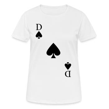 Pik Dame Königin Spielkarte Kostüm Karneval Poker - Frauen T-Shirt atmungsaktiv - Weiß - Vorne - AI Model Female 172 dark (172cm)