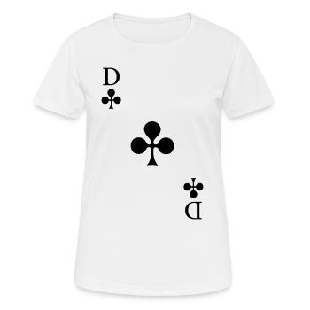 Kreuz Dame Kostüm Spielkarte Karneval Kartenspiel - Frauen T-Shirt atmungsaktiv - Weiß - Vorne - AI Model Female 172 dark (172cm)