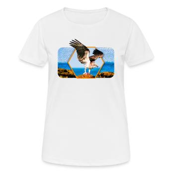 Aigle aux ailes déployées et forme graphique - T-shirt respirant Femme - blanc - Devant - AI Model Female 172 dark (172cm)