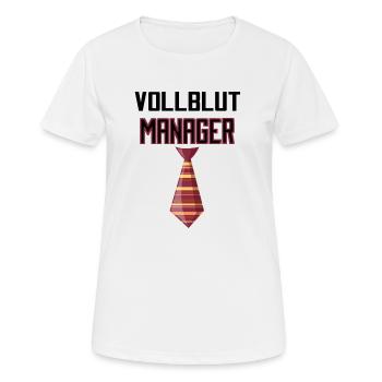 Vollblut Manager - Frauen T-Shirt atmungsaktiv - Weiß - Vorne - AI Model Female 172 dark (172cm)