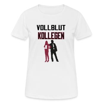 Vollblut Kollegen - Frauen T-Shirt atmungsaktiv - Weiß - Vorne - AI Model Female 172 dark (172cm)