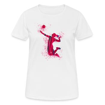 volleyball, volleyballerin, Beachball,Graffiti - Frauen T-Shirt atmungsaktiv - Weiß - Vorne - AI Model Female 172 dark (172cm)