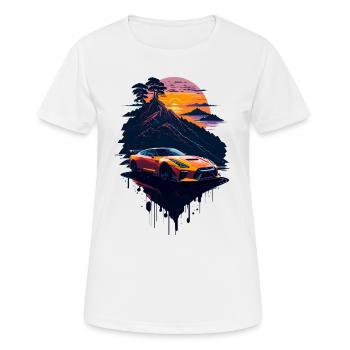 Klassischer Sportwagen - Frauen T-Shirt atmungsaktiv - Weiß - Vorne - AI Model Female 172 dark (172cm)