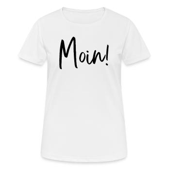 Moin Hamburg Plattdeutsch - Frauen T-Shirt atmungsaktiv - Weiß - Vorne - AI Model Female 172 dark (172cm)