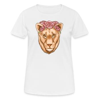 Lionne Lion - T-shirt respirant Femme - blanc - Devant - AI Model Female 172 dark (172cm)