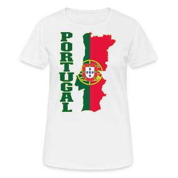 Portugal Flagge Landkarte - Frauen T-Shirt atmungsaktiv - Weiß - Vorne - AI Model Female 172 dark (172cm)