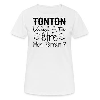 Onkel: Willst du Mein Pate sein? - Frauen T-Shirt atmungsaktiv - Weiß - Vorne - AI Model Female 172 dark (172cm)
