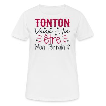 Onkel: Willst du Mein Pate sein? - Frauen T-Shirt atmungsaktiv - Weiß - Vorne - AI Model Female 172 dark (172cm)