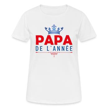 cadeau pour papa Fête des pères, Papa de l’année - T-shirt respirant Femme - blanc - Devant - AI Model Female 172 dark (172cm)