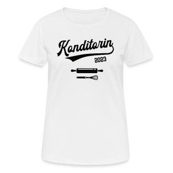Konditorin 2023 Konditorei Meisterin Ausbildung - Frauen T-Shirt atmungsaktiv - Weiß - Vorne - AI Model Female 172 dark (172cm)