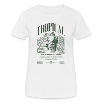 Rainette aux yeux rouges Amphibien de la forêt tropicale - T-shirt respirant Femme - blanc - Devant - AI Model Female 172 dark (172cm)