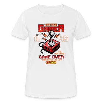 Vintage Gamer seit 1945 Lustige Geburtstagsspiele - Frauen T-Shirt atmungsaktiv - Weiß - Vorne - AI Model Female 172 dark (172cm)