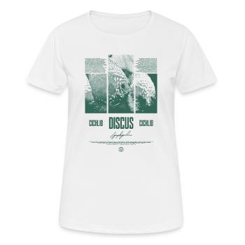 Diskusfisch Buntbarsch Aquarium Fischhalter - Frauen T-Shirt atmungsaktiv - Weiß - Vorne - AI Model Female 172 dark (172cm)