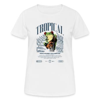 Grenouille arboricole aux yeux rouges Amphibien de la forêt tropicale - T-shirt respirant Femme - blanc - Devant - AI Model Female 172 dark (172cm)