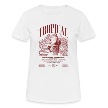 Grenouille arboricole aux yeux rouges Amphibien de la forêt tropicale - T-shirt respirant Femme - blanc - Devant - AI Model Female 172 dark (172cm)