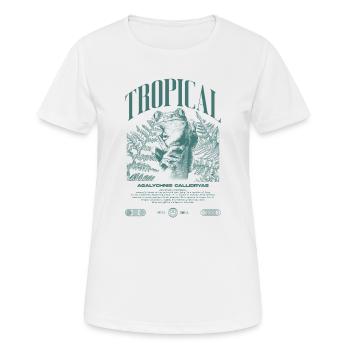 Rotäugiger Laubfrosch Regenwald Amphibie - Frauen T-Shirt atmungsaktiv - Weiß - Vorne - AI Model Female 172 dark (172cm)