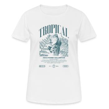 Grenouille arboricole aux yeux rouges Amphibien de la forêt tropicale - T-shirt respirant Femme - blanc - Devant - AI Model Female 172 dark (172cm)