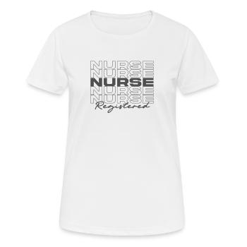 Infirmière autorisée Infirmières médicales élégantes - T-shirt respirant Femme - blanc - Devant - AI Model Female 172 dark (172cm)