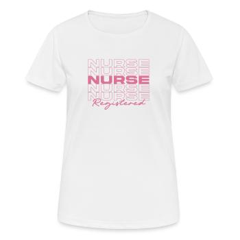 Infirmière autorisée Infirmières médicales élégantes - T-shirt respirant Femme - blanc - Devant - AI Model Female 172 dark (172cm)