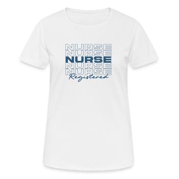 Infirmière autorisée Infirmières médicales élégantes - T-shirt respirant Femme - blanc - Devant - AI Model Female 172 dark (172cm)