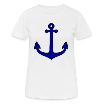Anker - Frauen T-Shirt atmungsaktiv - Weiß - Vorne - AI Model Female 172 dark (172cm)