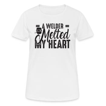 Welder outfit for welders - Women's Breathable T-Shirt - white - Front - AI Model Female 172 dark (172cm)