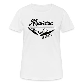 Maurerin Rente Rentnerin Ruhestand Maurermeisterin - Frauen T-Shirt atmungsaktiv - Weiß - Vorne - AI Model Female 172 dark (172cm)