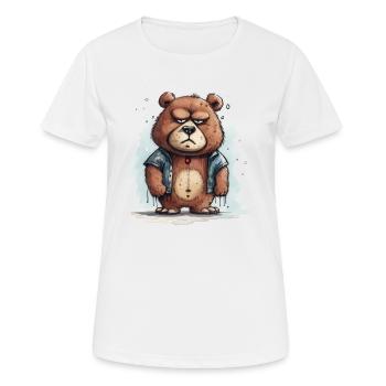 Grumpy Teddy - Frauen T-Shirt atmungsaktiv - Weiß - Vorne - AI Model Female 172 dark (172cm)