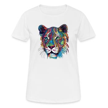 Colourful Tiger Head - Frauen T-Shirt atmungsaktiv - Weiß - Vorne - AI Model Female 172 dark (172cm)