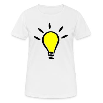 Glühbirne Licht an Idee Geschenk Idee - Frauen T-Shirt atmungsaktiv - Weiß - Vorne - AI Model Female 172 dark (172cm)