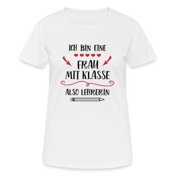 Lehrerin Frau Mit Klasse Abschied Klassenlehrerin - Frauen T-Shirt atmungsaktiv - Weiß - Vorne - AI Model Female 172 dark (172cm)